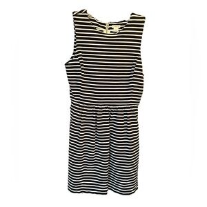 EUC J Crew Black and White Striped Sleeveless Dress Size S